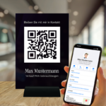 "Visitenkarte" QR-Code Tischaufsteller aus Acrylglas