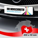 Miniletter Schweiz "HINTEN" 500 x 110 mm mit Wunschmotiv bedruckt